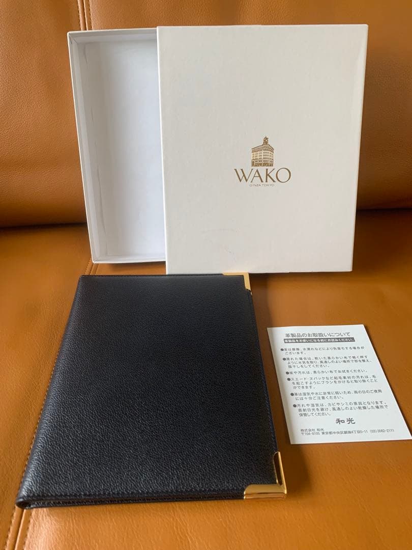 WAKO 和光　本革　レザー フォトフレーム ネイビー　写真たて　新品　未使用