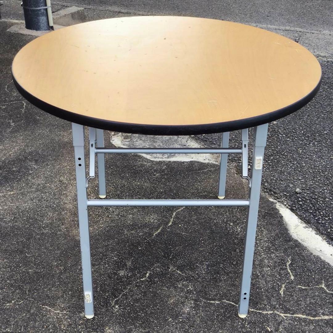 円形 ミーティングテーブル 折りたたみ会議机 サイズ約900×900×700mm