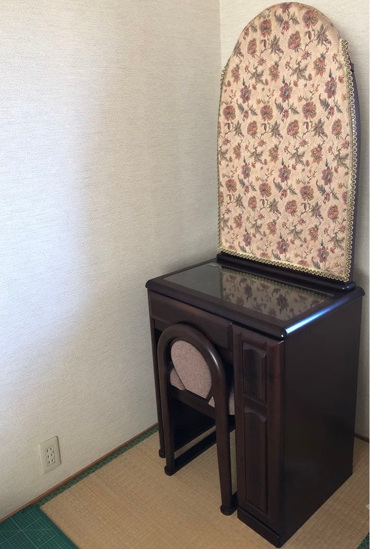 【最終お値下げ】鏡台　昭和レトロ （カバーはゴブラン織）婚礼家具