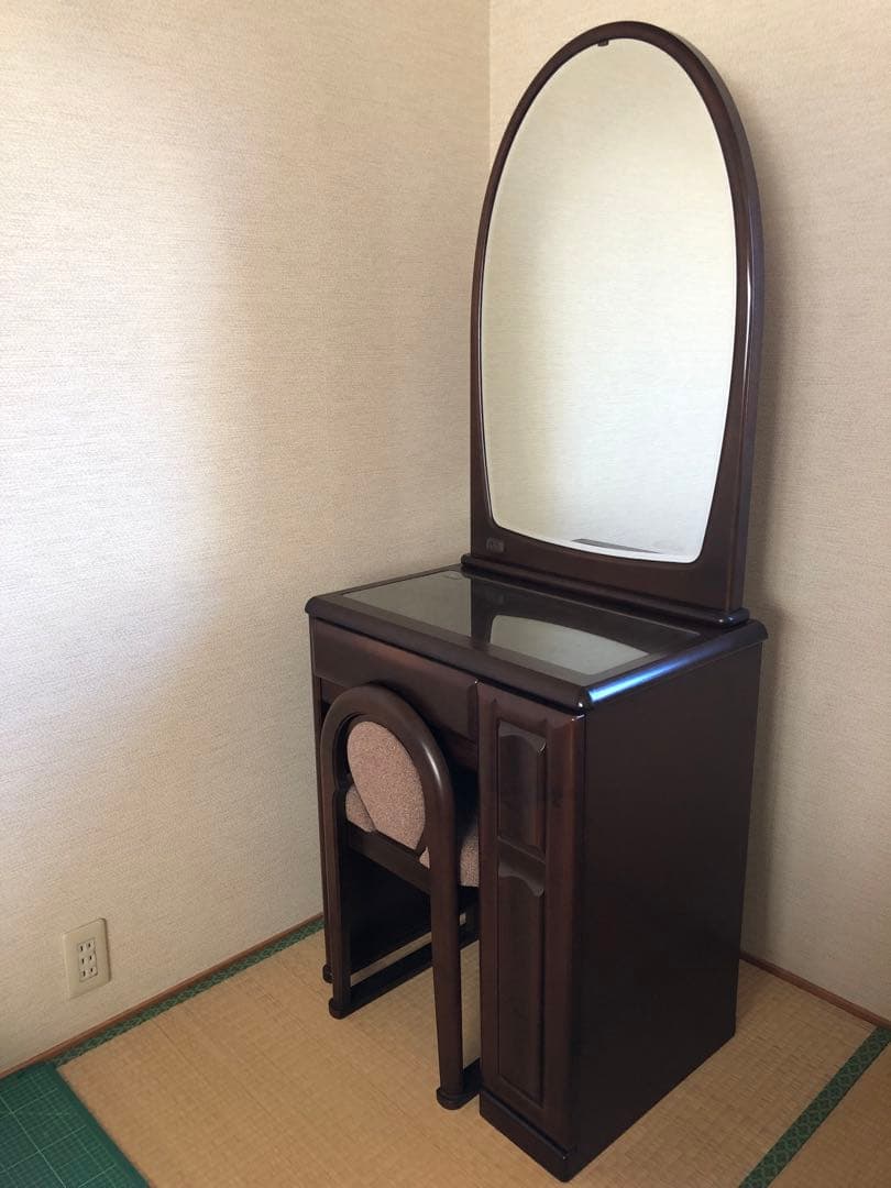 【最終お値下げ】鏡台　昭和レトロ （カバーはゴブラン織）婚礼家具