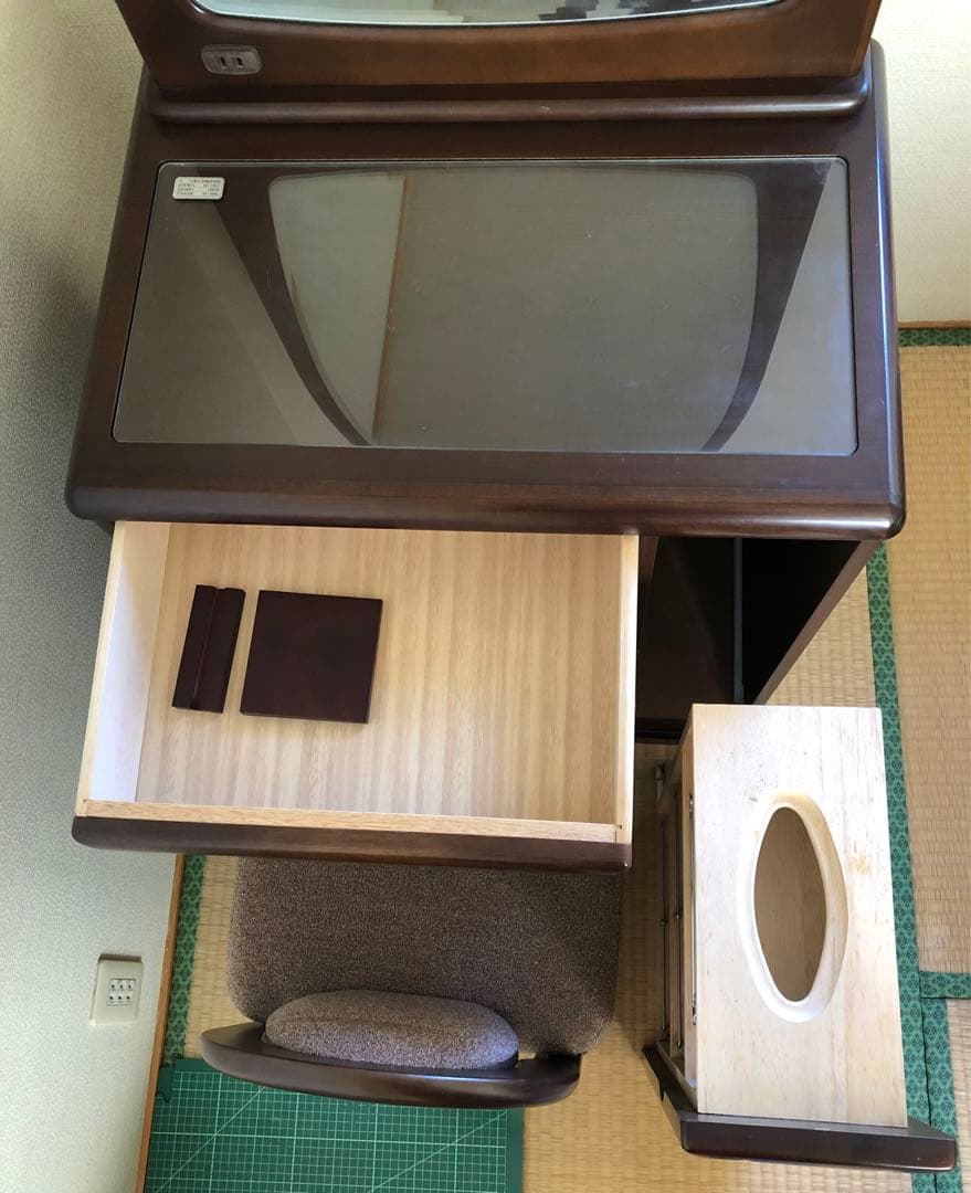 【最終お値下げ】鏡台　昭和レトロ （カバーはゴブラン織）婚礼家具