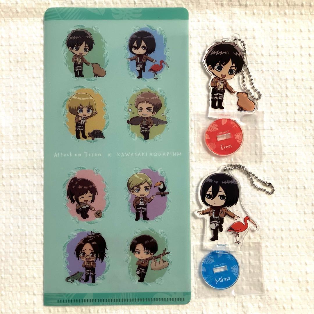 進撃の巨人 カワスイ エレン ミカサ チケットホルダー アクリル