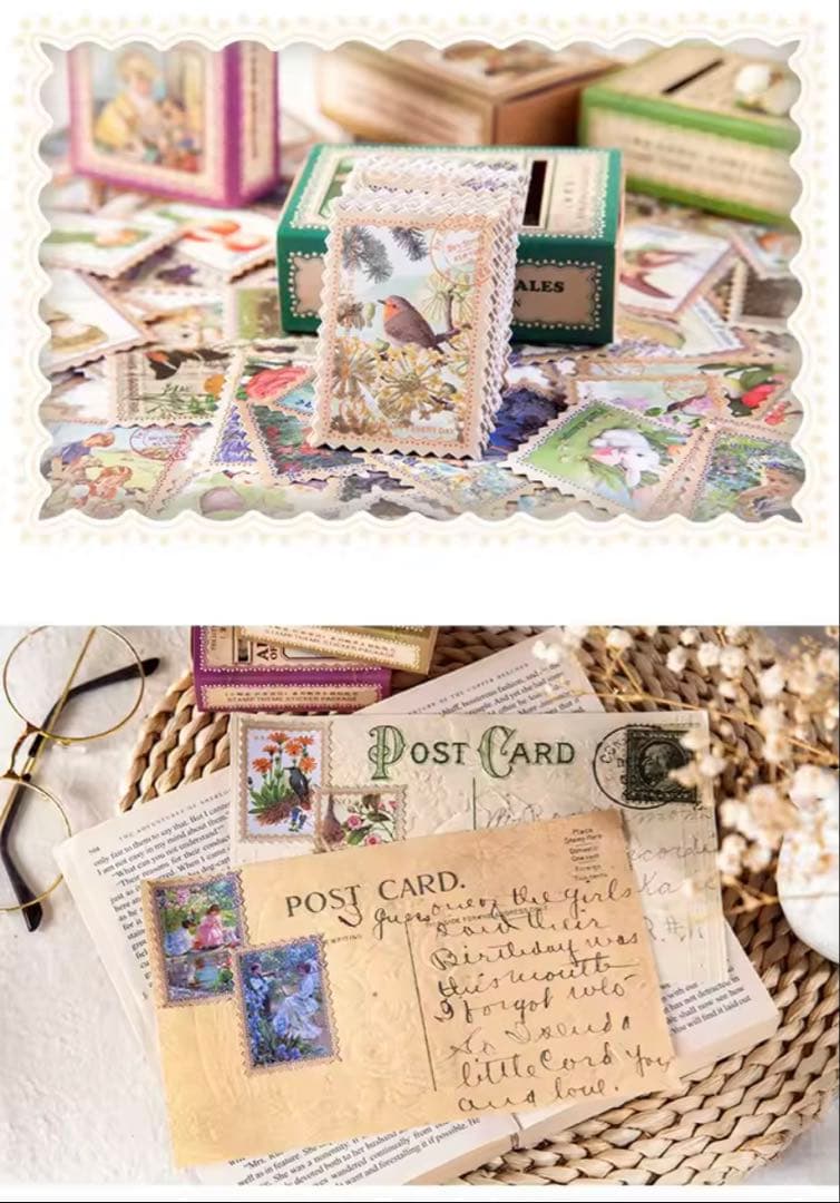 新品未使用コラージュ素材紙モノ大量お裾分けステッカー まとめ売り