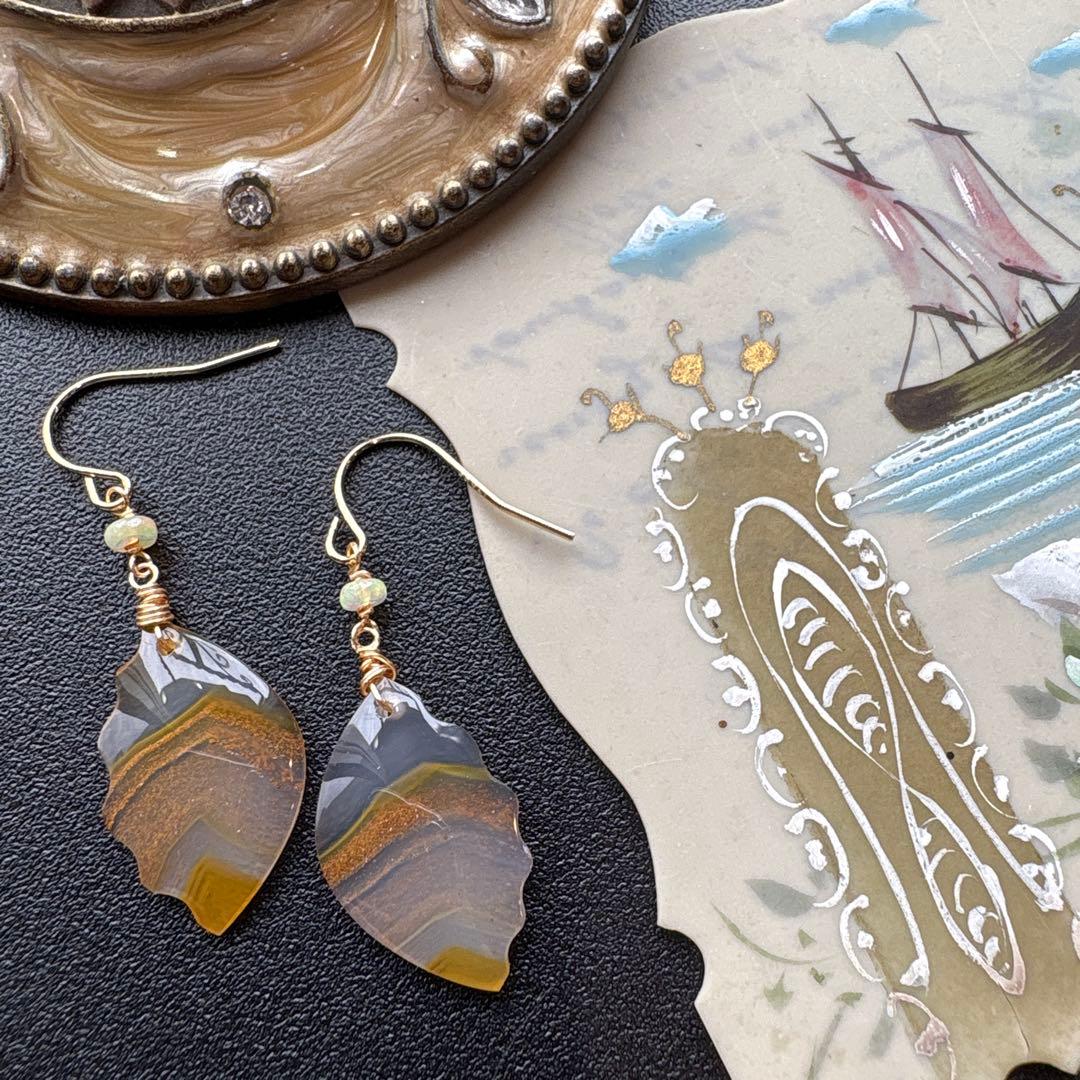 《＊＊COCO＊＊様》カーネリアンアゲートカービング①＆フォッシルコーラル