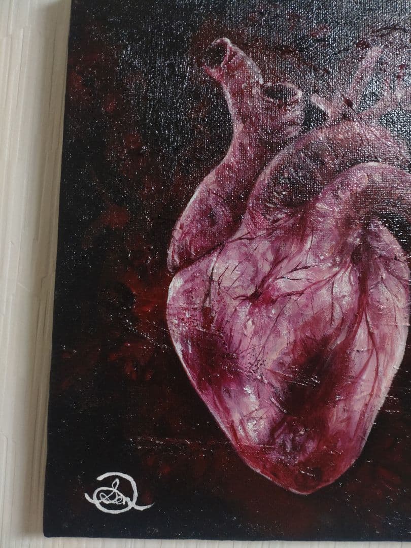 心臓の油絵【本音】1点物の原画/作者サイン入り/F3号サイズ - メルカリ