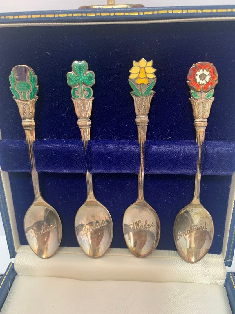 英国製　ビンテージ Mappin&Webb　銀製品　スプーン４本 箱付