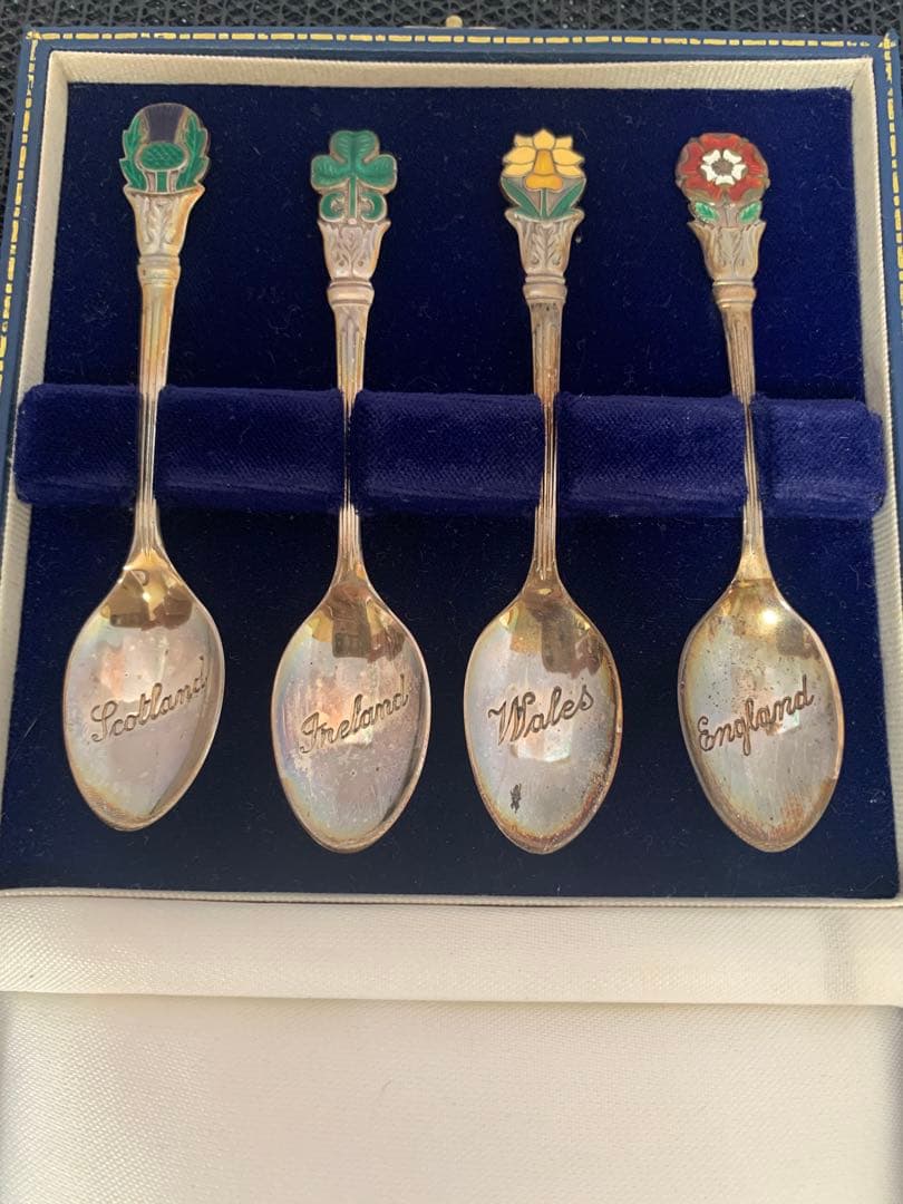 英国製　ビンテージ Mappin&Webb　銀製品　スプーン４本 箱付