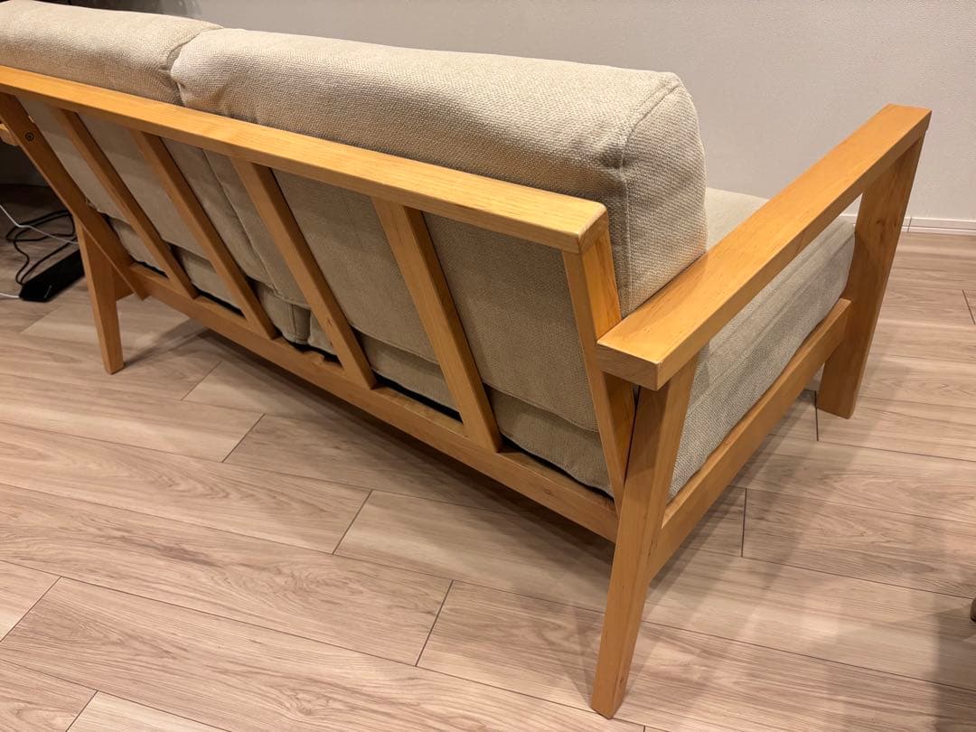 【送料込み】天然木2.5人掛けソファ 北欧デザイン