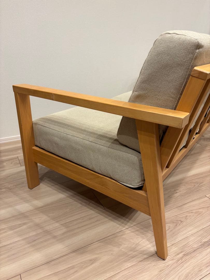 【送料込み】天然木2.5人掛けソファ 北欧デザイン