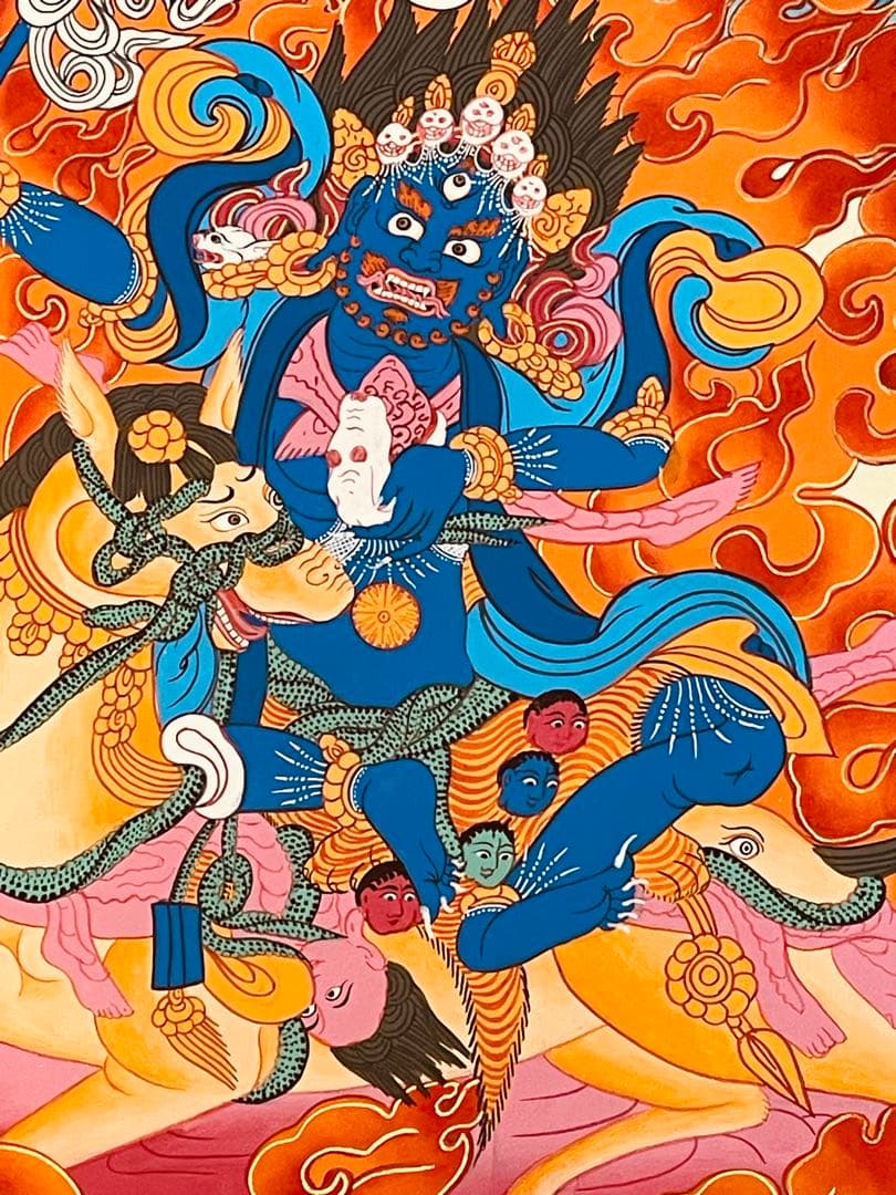 パルデン・ラモ Palden Lhamo 肉筆画 タンカ 曼荼羅 手描き 新品