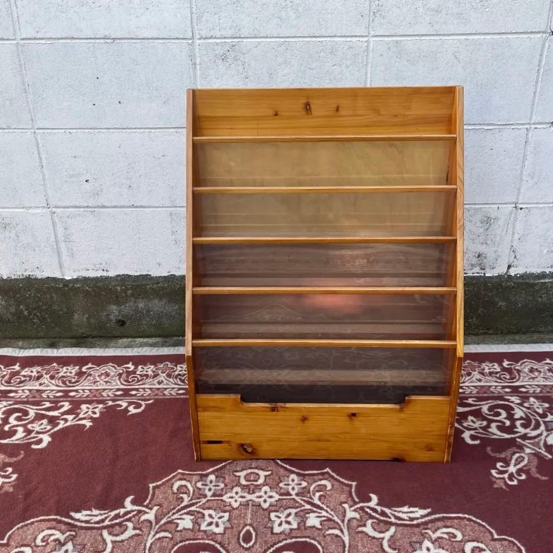 古家具ビンテージ品◾️木製マガジンラック 本立て 絵本立て シェルフ