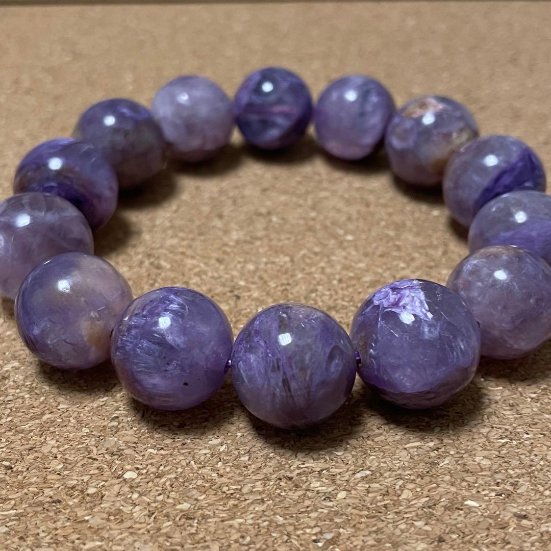 【大玉・虹入り有】エンジェルシリカ 約15〜15.9㎜ 内周約17㎝ 天然石