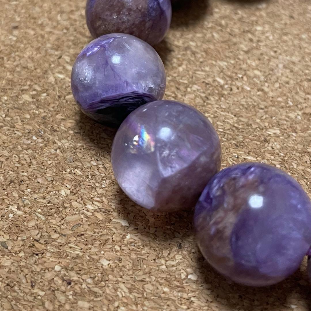 【大玉・虹入り有】エンジェルシリカ 約15〜15.9㎜ 内周約17㎝ 天然石