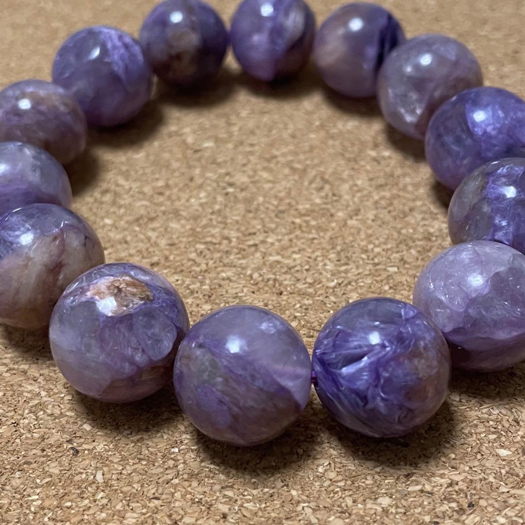 【大玉・虹入り有】エンジェルシリカ 約15〜15.9㎜ 内周約17㎝ 天然石