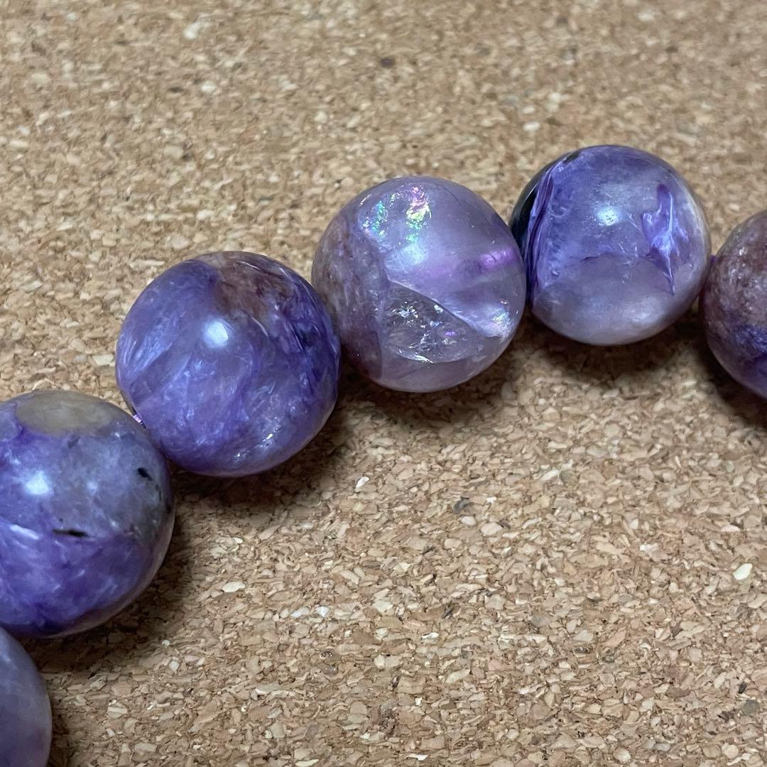 【大玉・虹入り有】エンジェルシリカ 約15〜15.9㎜ 内周約17㎝ 天然石