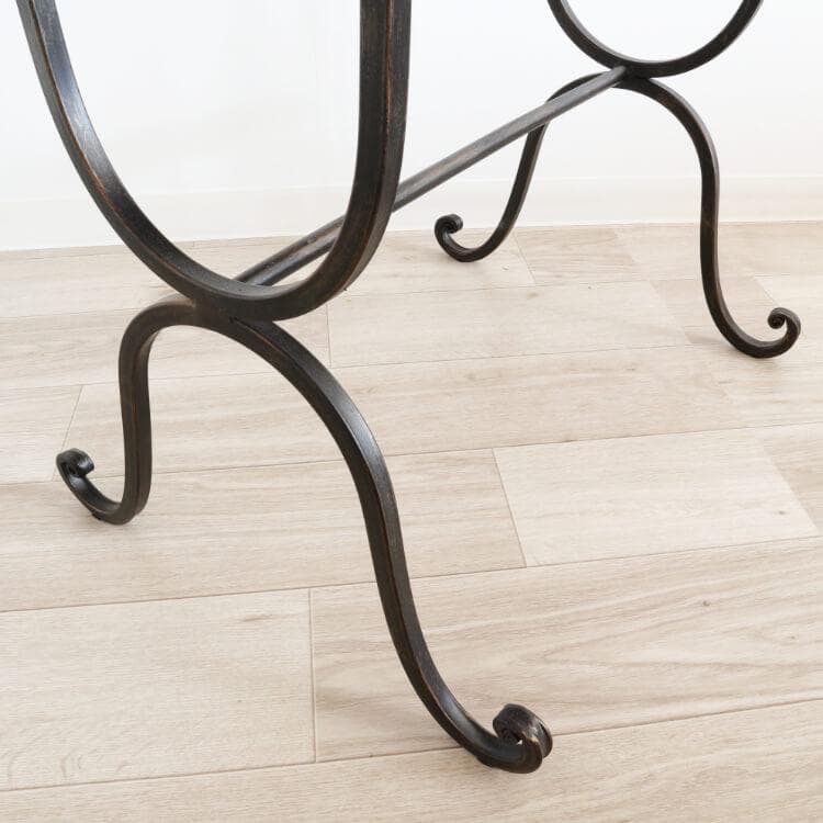 ネストテーブル アンティーク調アイアン×濃淡ウッド