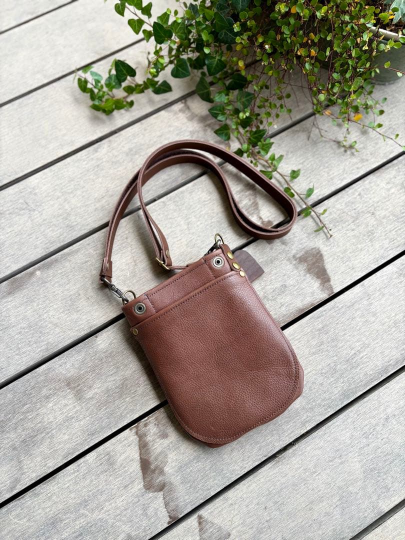 牛革ブラウン、ハラコダルメシアンのポシェットシザーケース