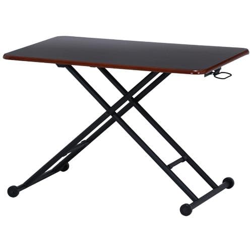 《新品・送料無料》《完成品》ガス昇降式テーブル PU 幅90cm ブラウン