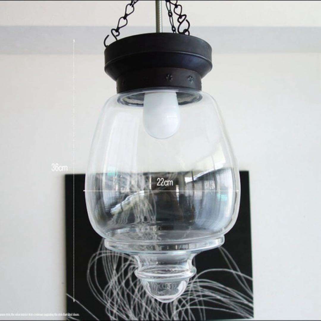 クリアガラス ペンダントライト 高さ36cm 幅22cm