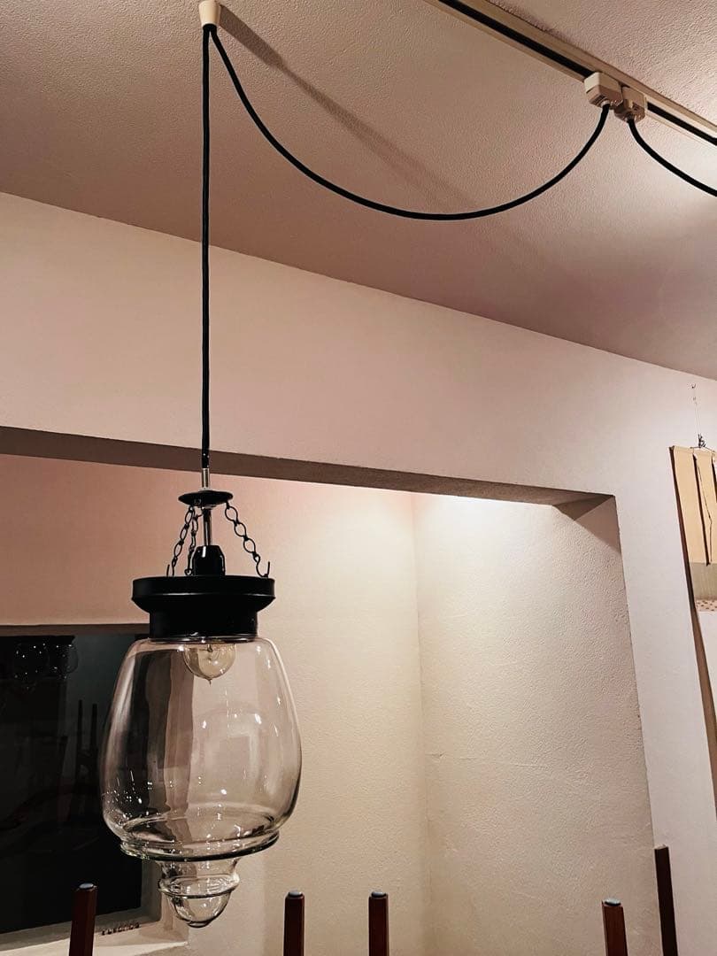 クリアガラス ペンダントライト 高さ36cm 幅22cm