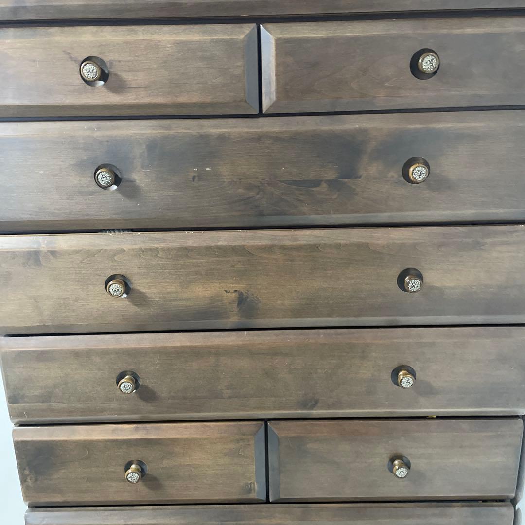 直接引き取り歓迎⭐︎ダークブラウン木製チェスト 8引き出し