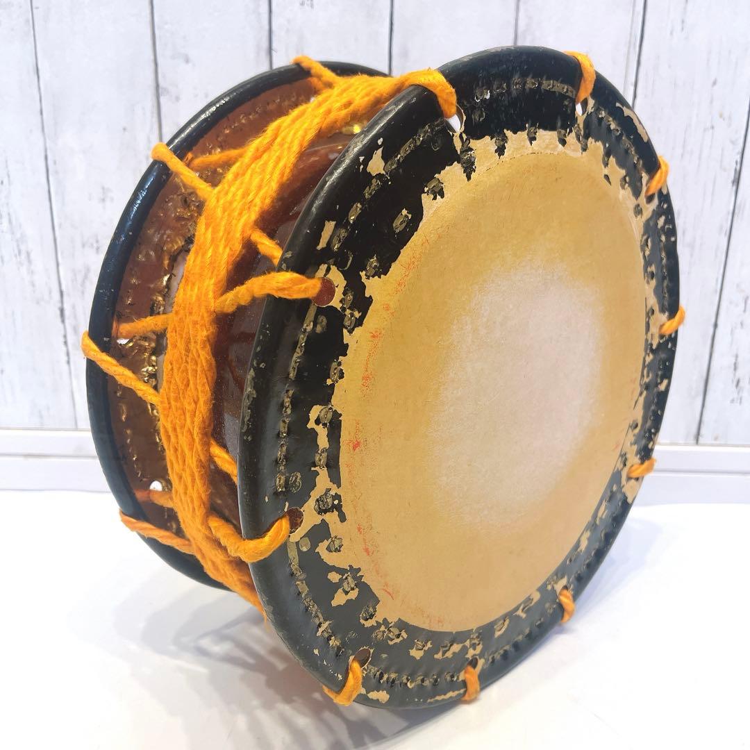 【良品】締め太鼓　34.5cm×15.5cm 打楽器　和太鼓