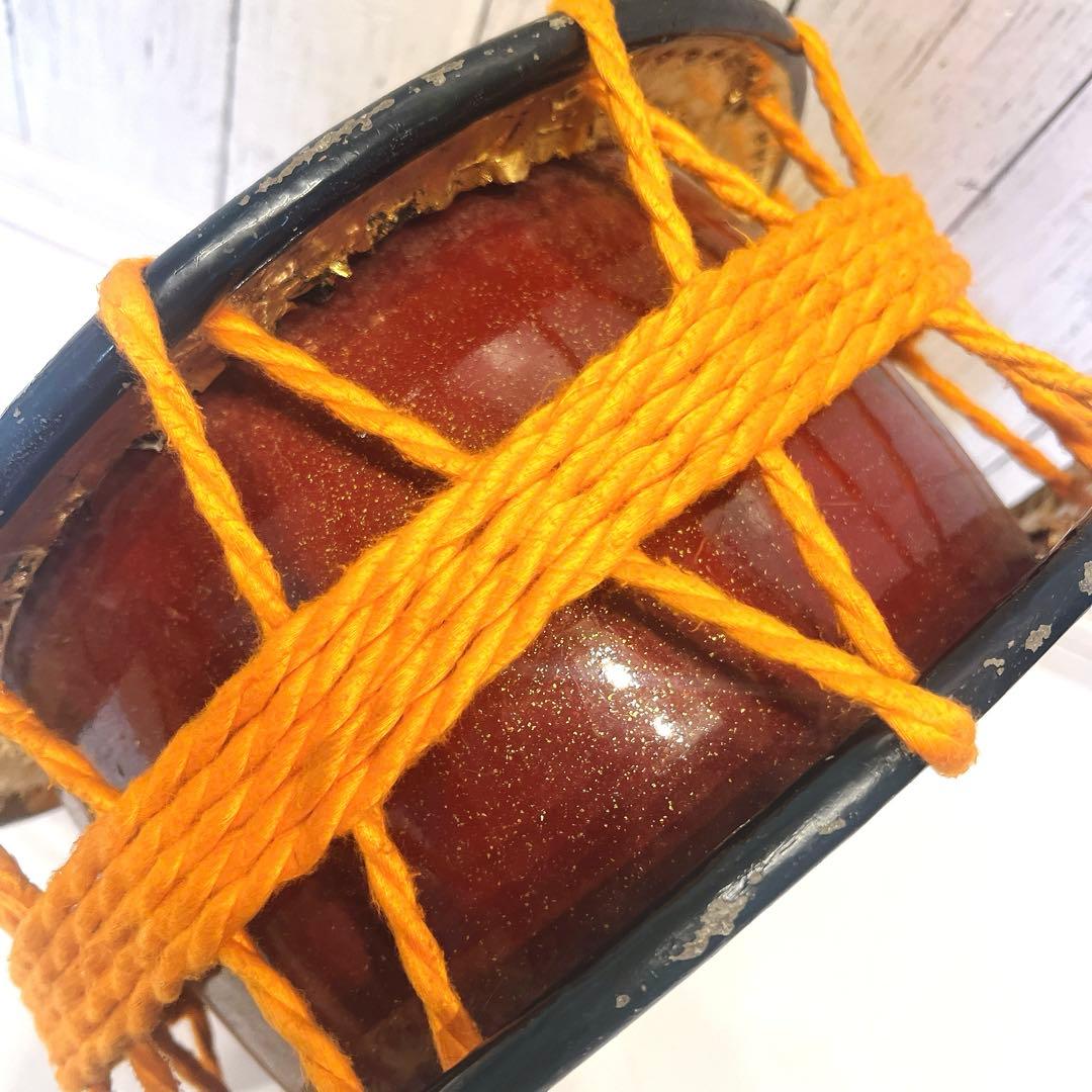 【良品】締め太鼓　34.5cm×15.5cm 打楽器　和太鼓