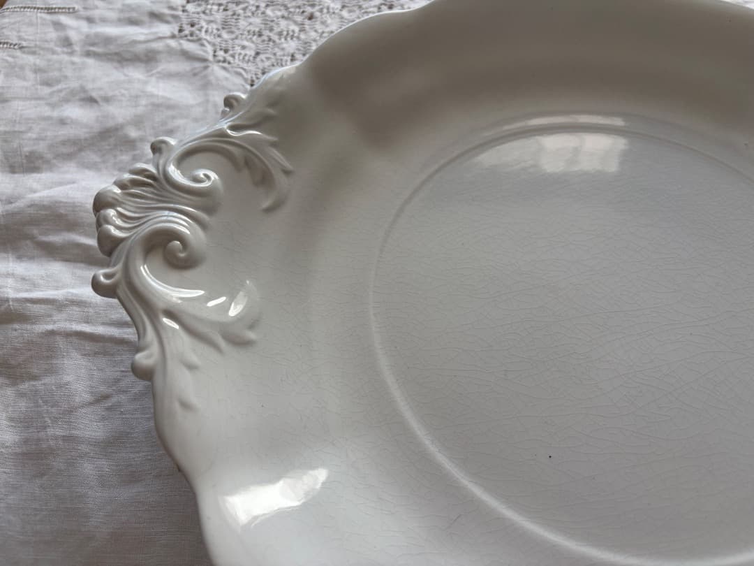フランスアンティーク 大皿 レリーフ ケーキプレート Villeroy&Boch