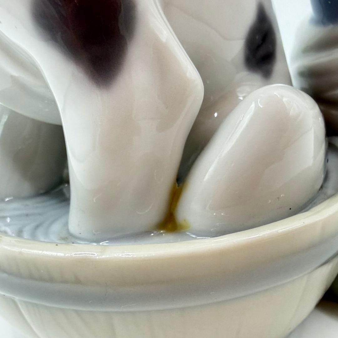 リヤドロ 陶器 フィギュリン きれいにしましょうね 少女と犬 置物