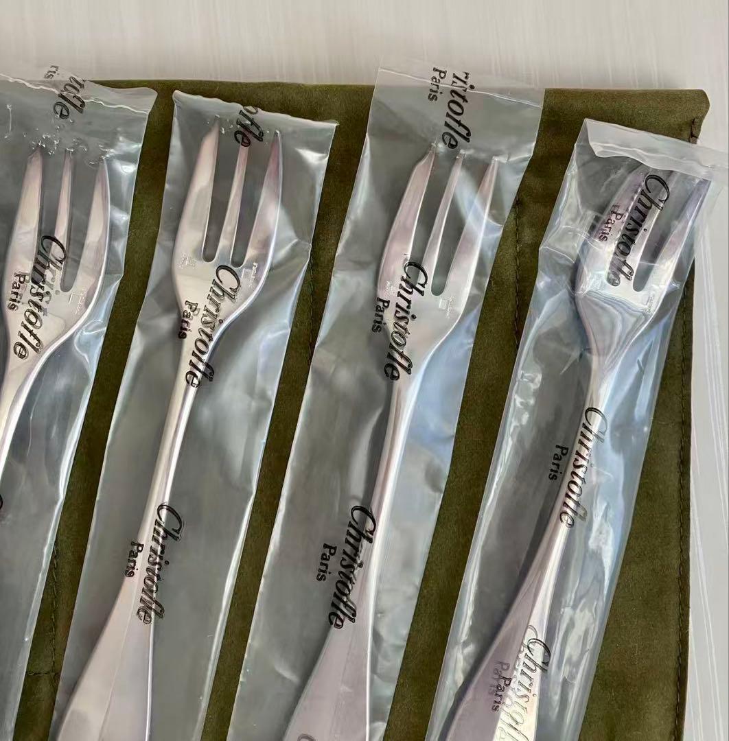 Christofle フォーク 4本セット 未開封　専用ケース付き