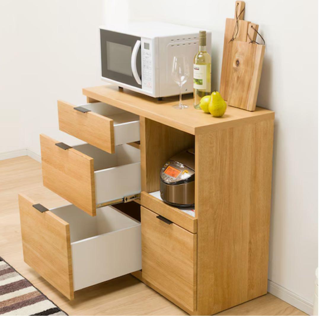 【設置無料】カウンター (エトナ90CT LBR)【レンジ・炊飯器置き場】