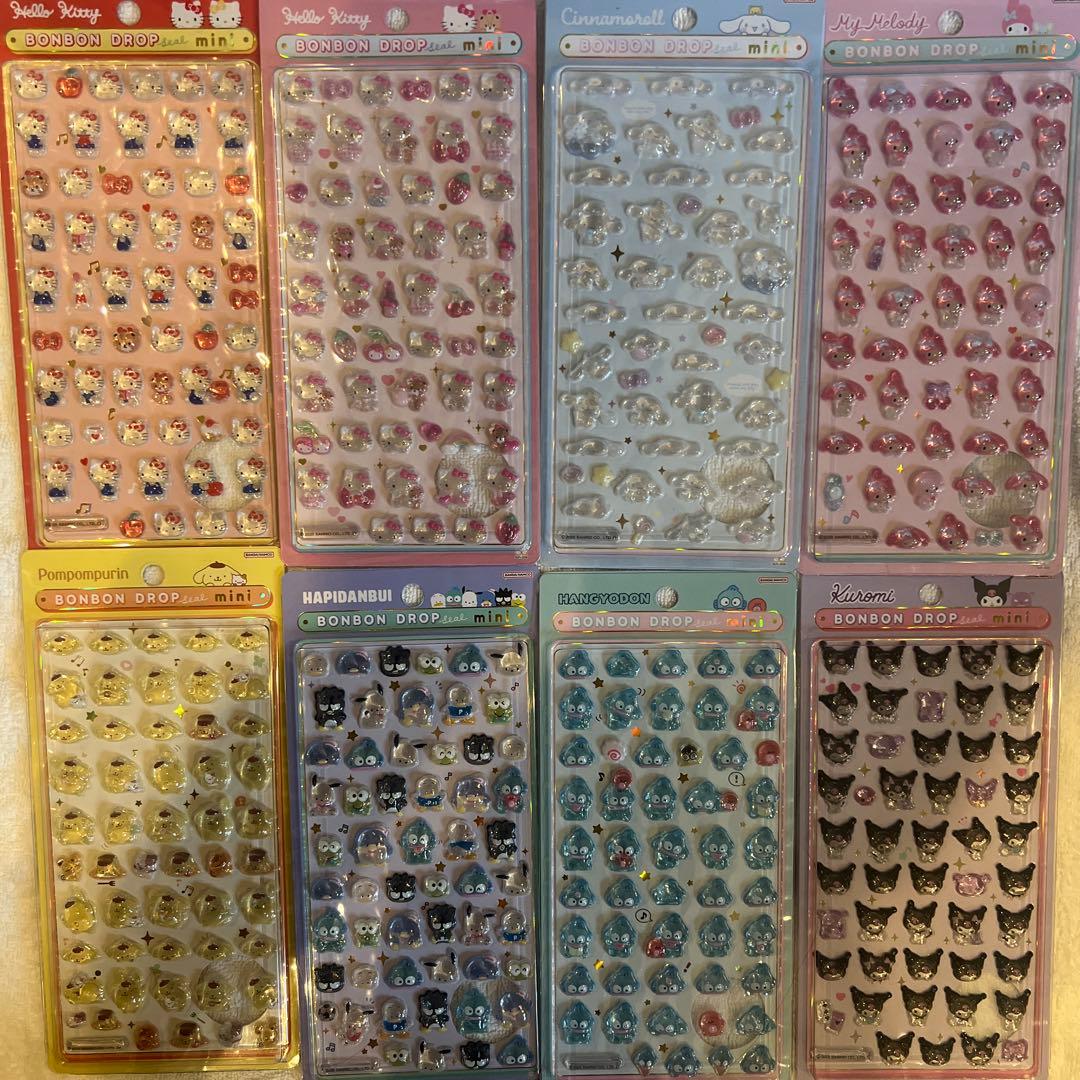 ボンボンドロップシール　ミニ　サンリオ 8種類 楽天市場】サンリオキャラクターズ ボンボンドロップシール ミニ 8柄