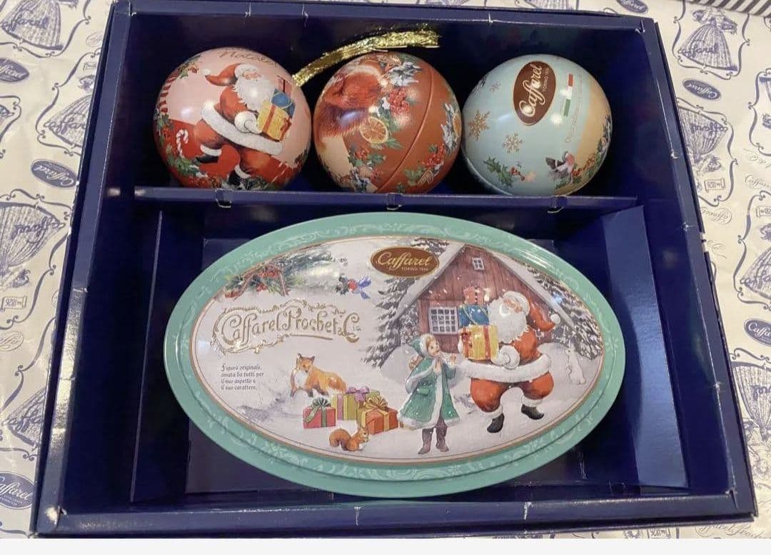 Caffarel オーナメント15個 クリスマス缶2個 まとめ売り カファレル