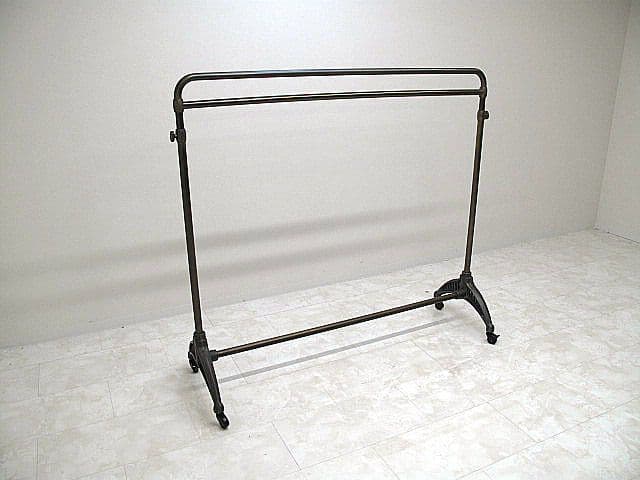 【希少品】西川金太郎 真鍮×鋳物 ハンガーラック W152cm 業務用店舗什器