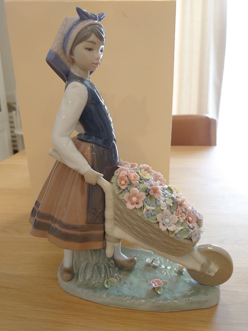 【美品 絶版】LLADRO リヤドロ 「花屋の姉妹」シリーズ1419『花集め』