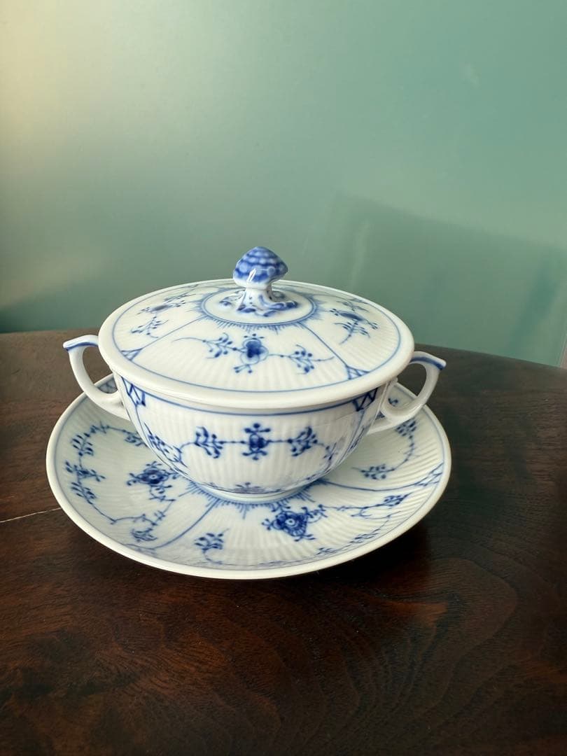 ロイヤルコペンハーゲン　ブルーブルーテッド　スープカップ&ソーサー