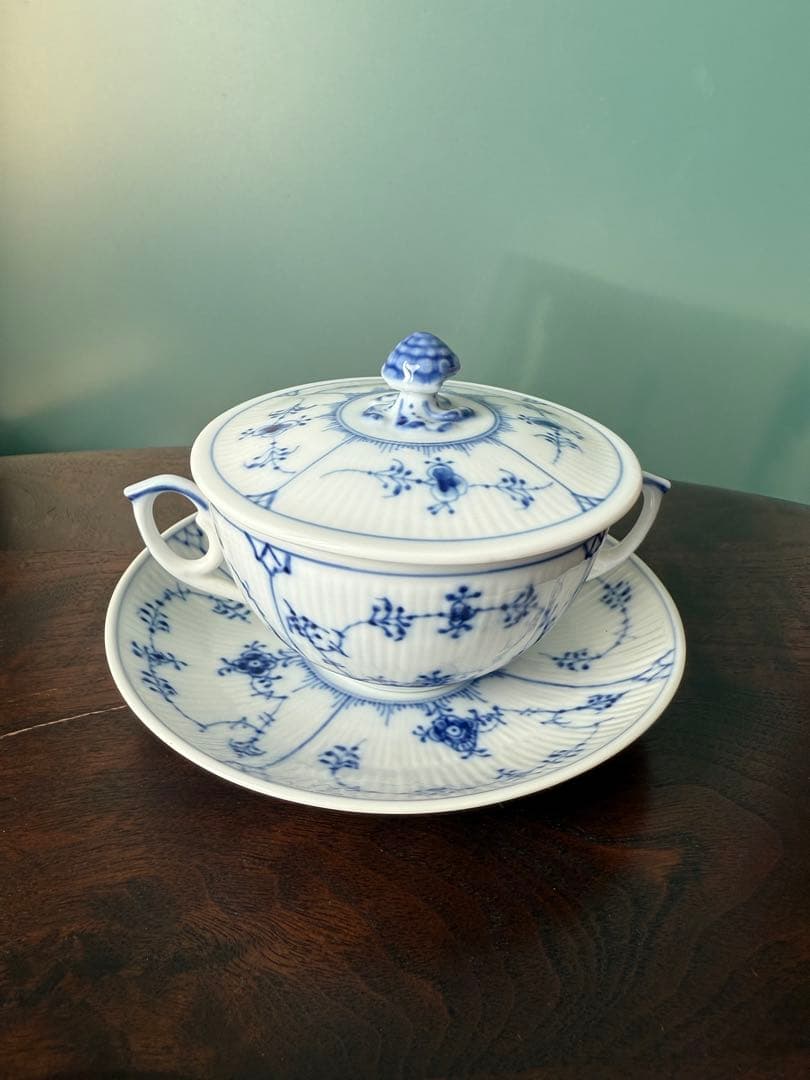 ロイヤルコペンハーゲン　ブルーブルーテッド　スープカップ&ソーサー