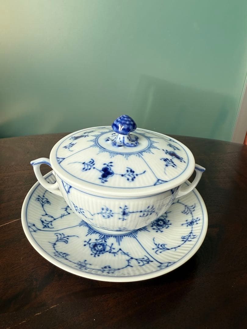 ロイヤルコペンハーゲン　ブルーブルーテッド　スープカップ&ソーサー