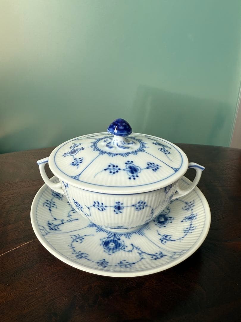 ロイヤルコペンハーゲン　ブルーブルーテッド　スープカップ&ソーサー