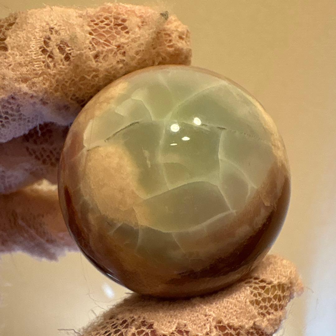 Ruby様 レア♡高品質グリーン桜瑪瑙♡ピンク桜瑪瑙スフィアNo.1723