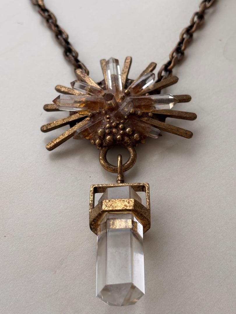 太陽アートモチーフクリスタルネックレス☆ 一点限り◯