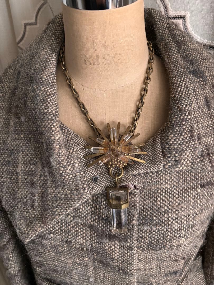 太陽アートモチーフクリスタルネックレス☆ 一点限り◯