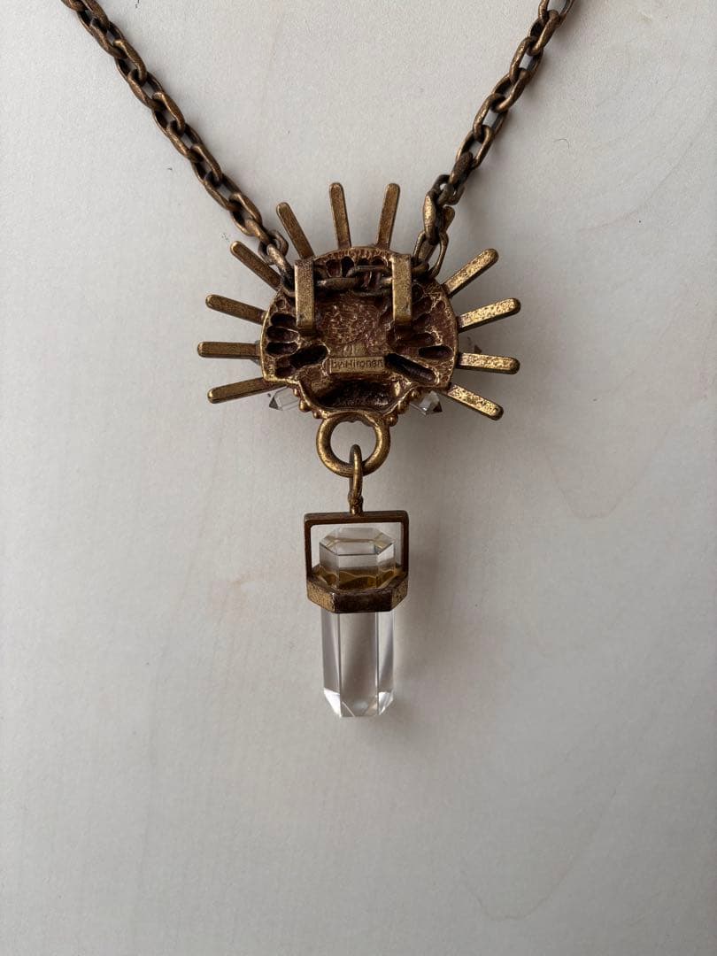 太陽アートモチーフクリスタルネックレス☆ 一点限り◯