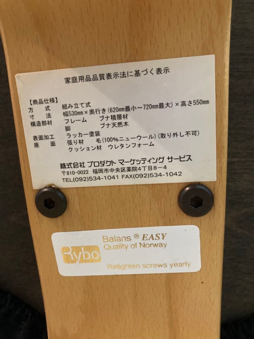 バランスチェア「Balans® EASY」 Rybo社製