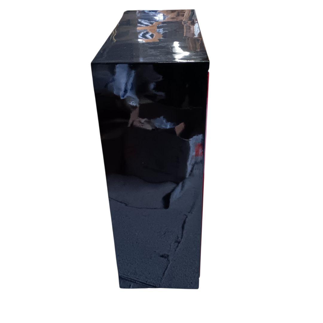 飾り棚　漆塗り　螺鈿入　朱赤　民芸家具　七門