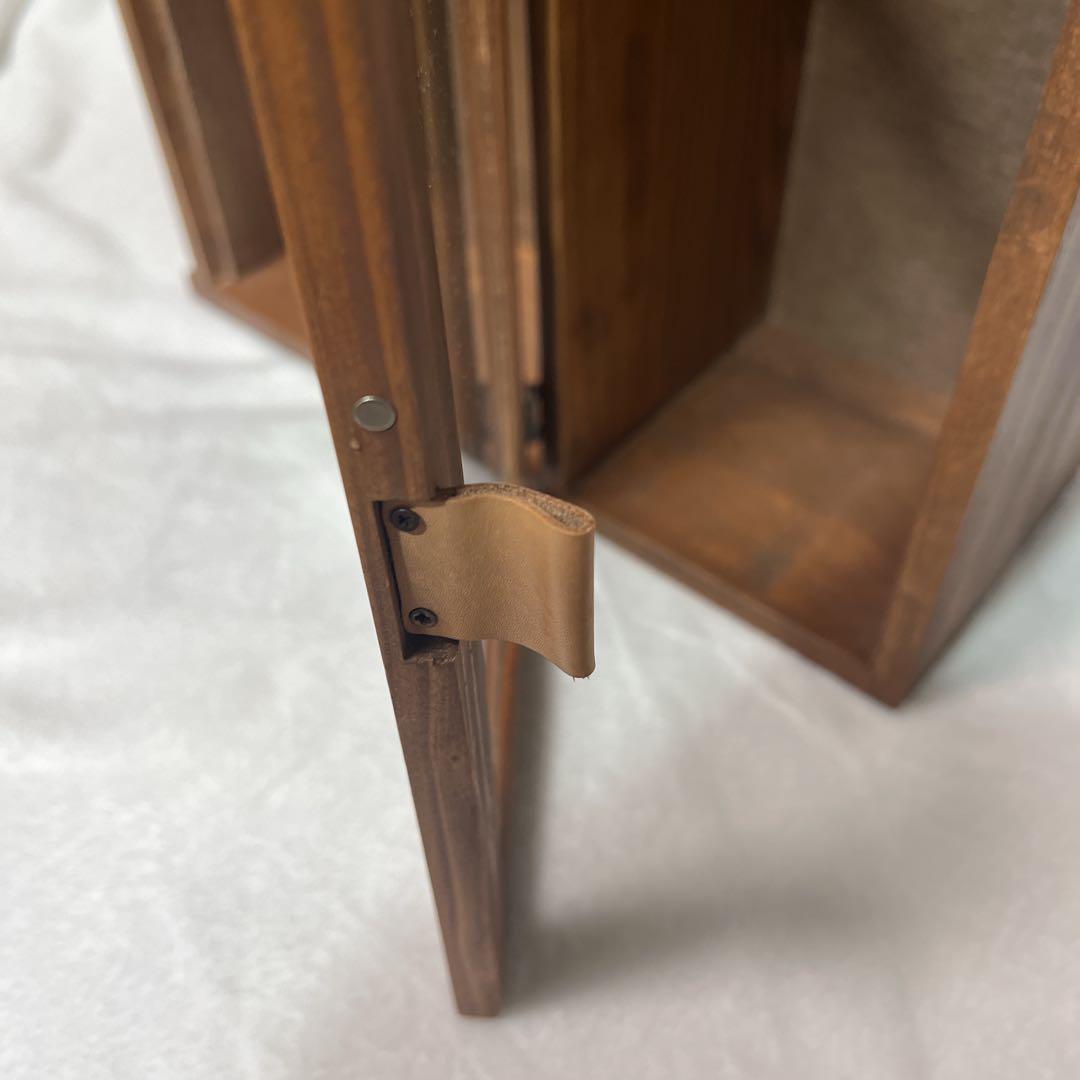 たーたんアンティーク ウッド ディスプレイラック 木製キャビネットガラス扉