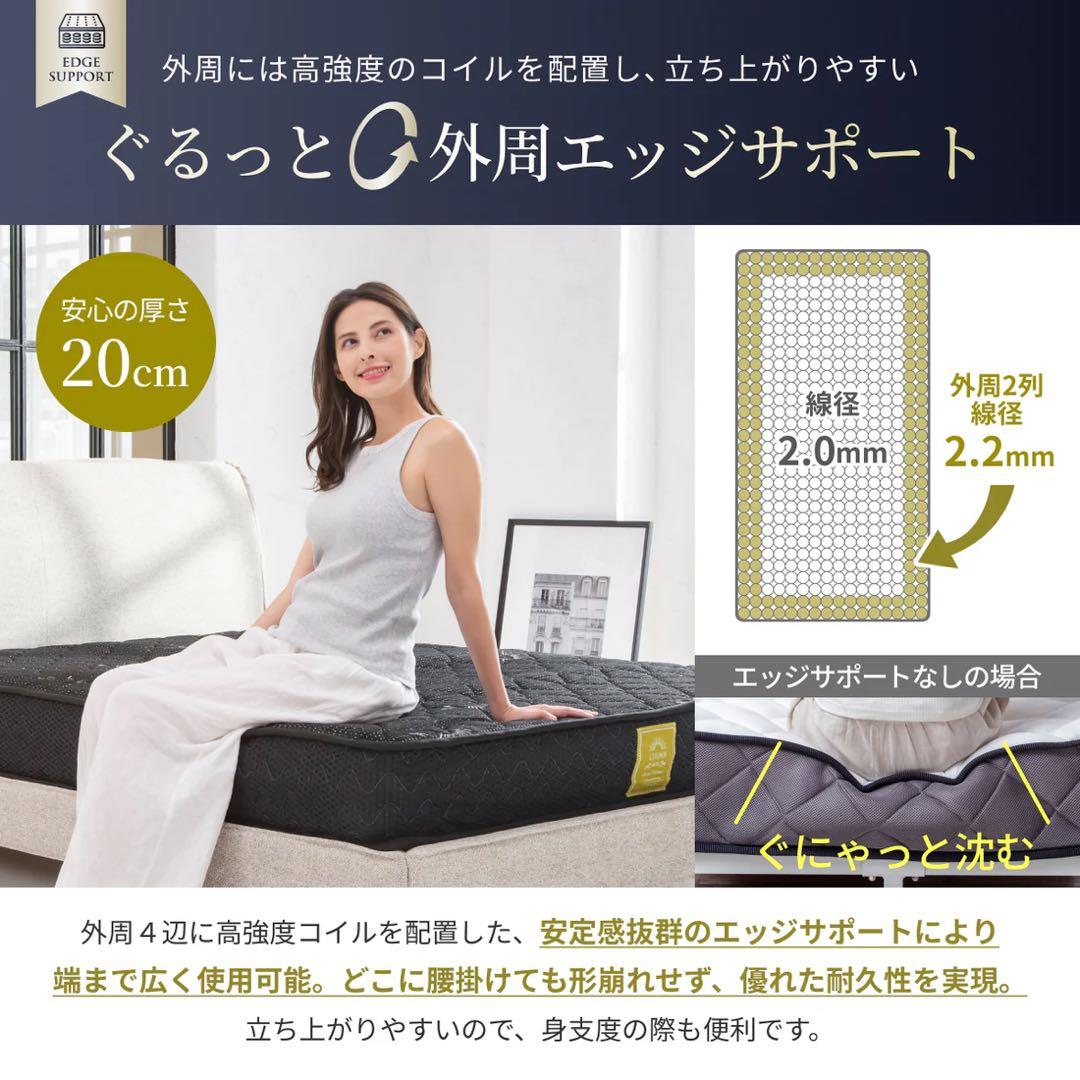 【ネコ】GOKUMIN ポケットコイルマットレス　白　クイーン