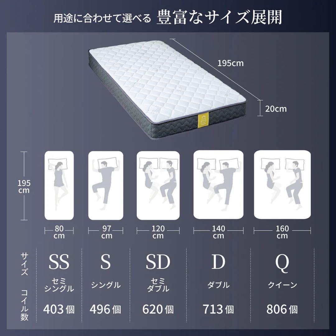 【ネコ】GOKUMIN ポケットコイルマットレス　白　クイーン