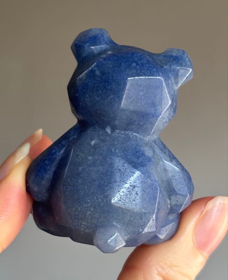 あ〜きゃん♬様　高品質　ブルーアベンチュリン　くま　クマ　置物