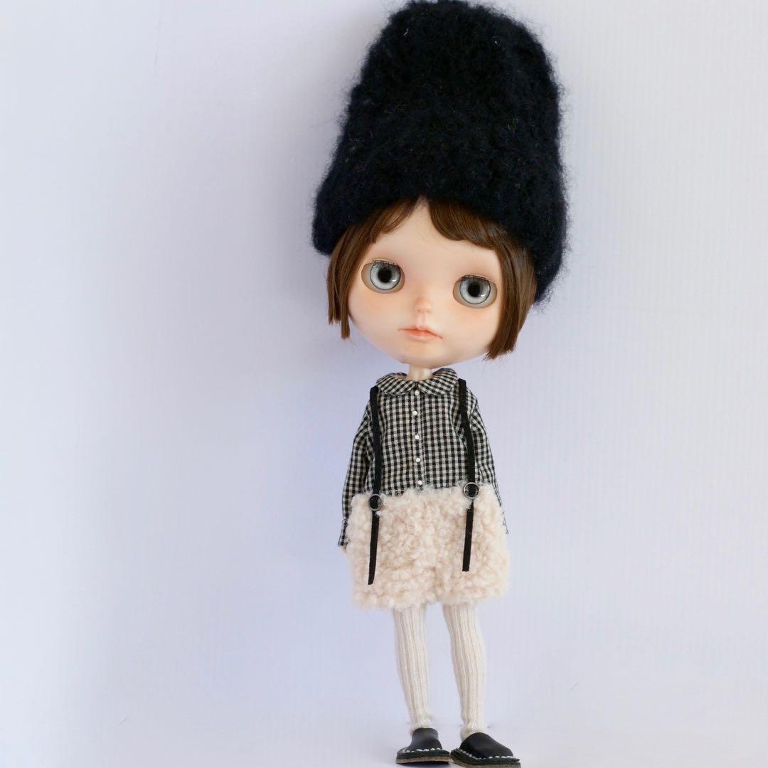 【ラスト】ブライスアウトフィット　つりパンツ風ジャンプスーツ　ボアショーツ　BK